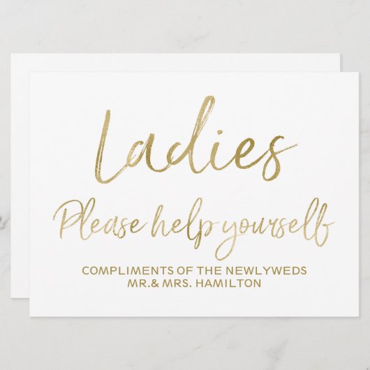 Dames, help uzelf een trouwbord kaart (Voorkant / Achterkant)