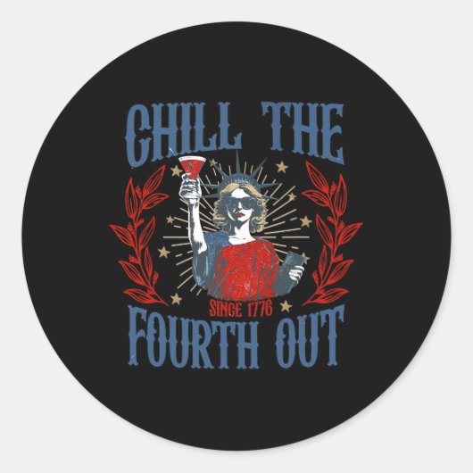 Dames Heren 4 juli Chillen sinds vierde Ronde Sticker (Voorkant)