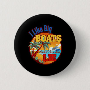 Dames Heren T-shirt Grappig Cruiseschip Ik Hou van Ronde Button 5,7 Cm