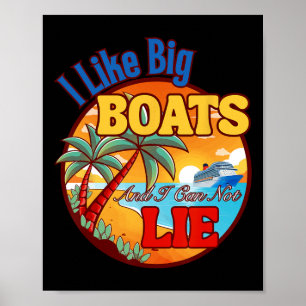 Dames Heren T-shirt Grappige Cruise Ship Ik Hou Va Poster