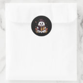 Dames Herfst Boek Geest Lezen Halloween Ronde Sticker (Tas)
