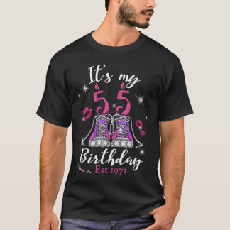 Dames Het Is Mijn 55e Verjaardag Sneakers Est 1971 T-shirt