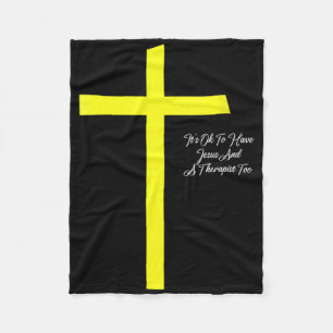 Dames Het Is Oké Om Jezus En Een Therapeut Te Hebb Fleece Deken