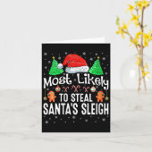 Dames het meest waarschijnlijk Santa's slee stelen Kaart (Gele Bloem)