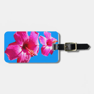 Dames Hibiscus, blauw Bagagelabel