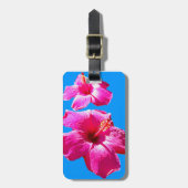 Dames Hibiscus, blauw Bagagelabel (Voorkant verticaal)