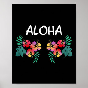 Dames Hibiscus Bloemen Borst Hawaïaanse Aloha Hawa Poster