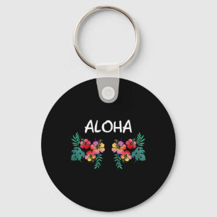 Dames Hibiscus Bloemen Borst Hawaïaanse Aloha Hawa Sleutelhanger