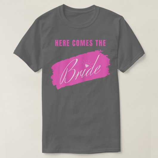 Dames Hier Komt De Bruid T-shirt (Design voorkant)