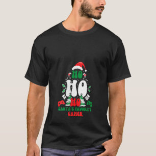 Dames Ho Ho Ho Santa's favoriete gamer grappige re T-shirt