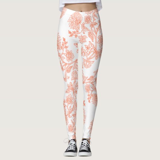 Dames Hoge Florale Print Actieve Leggings (Voorkant)