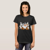 Dames Hond Geest Halloween V-Neck T-shirt (Voorkant volledig)