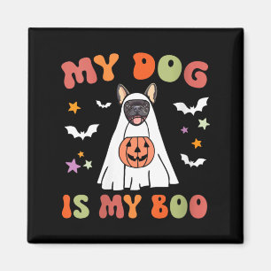 Dames Hond Is Boo Zwarte Franse Bulldog Halloween Magneet
