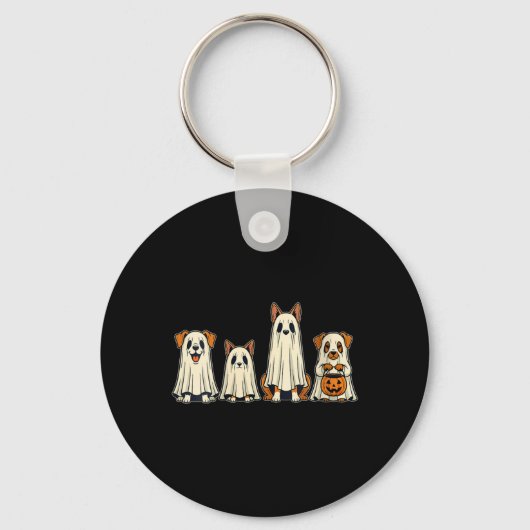 Dames Honden Spoken Halloween V-Neck Sleutelhanger (Voorkant)