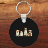 Dames Honden Spoken Halloween V-Neck Sleutelhanger (Voorkant)