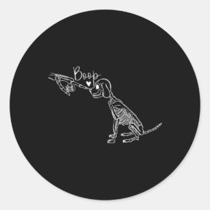Dames Hondenskelet Boop V-hals Ronde Sticker