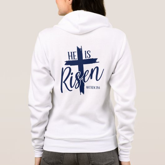 Dames Hoodie Hij Is Opgewekt (Achterkant)