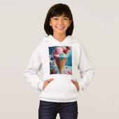 Dames Hoodie met Cute Ijsjes Design | Zoet  (Voorkant volledig)