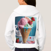 Dames Hoodie met Cute Ijsjes Design | Zoet  (Achterkant)