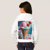Dames Hoodie met Cute Ijsjes Design | Zoet  (Achterkant volledig)