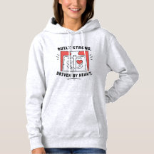 Dames hoodie | Minimalistisch hart- en skeletgrafi