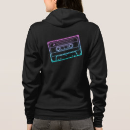 Dames Hoodie Neon Blauw Roze Audio Cassettebandje