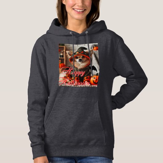 Dames Hoodies Halloween hond (Voorkant)
