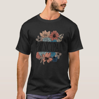 Dames Hoofd Retro Bloem Leraar T-shirt