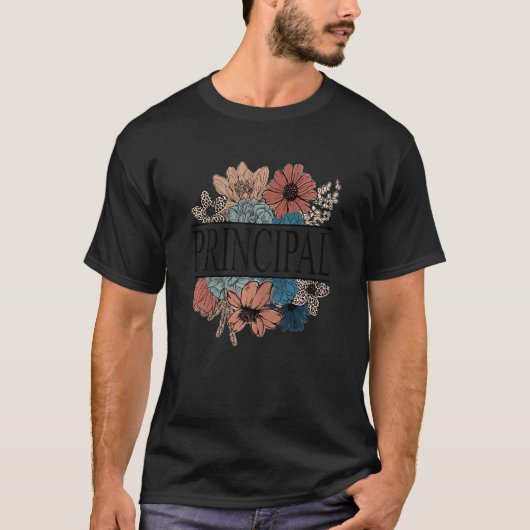 Dames Hoofd Retro Bloem Leraar T-shirt (Voorkant)