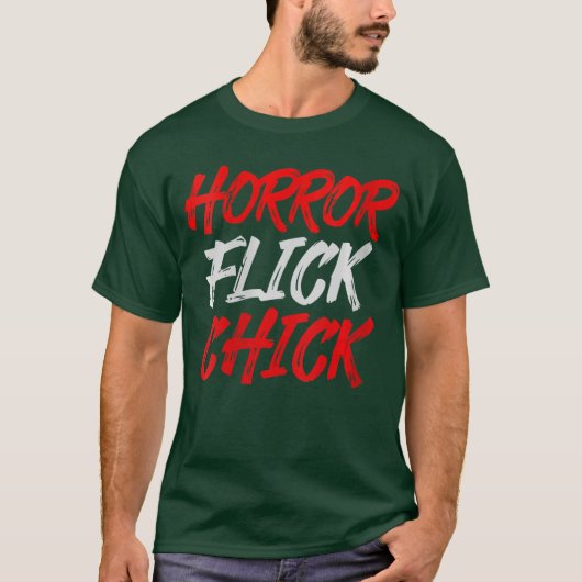 Dames Horror Flick Chick V-hals retro T-shirt (Voorkant)