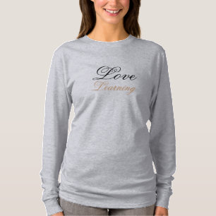 Dames houden van leren draagbare inspiratie t-shirt