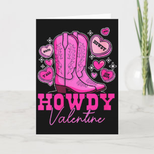 Dames Howdy Valentijn _ Mooie Roze Cowboylaarzen W Kaart