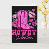 Dames Howdy Valentijn _ Mooie Roze Cowboylaarzen W Kaart (Gele Bloem)