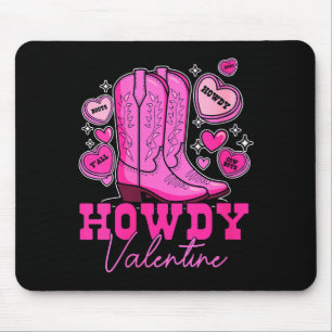Dames Howdy Valentijn _ Mooie Roze Cowboylaarzen W Muismat