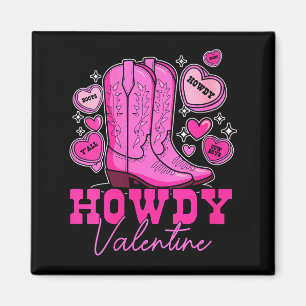 Dames Howdy Valentine _ Mooie Roze Cowboylaarzen W Magneet