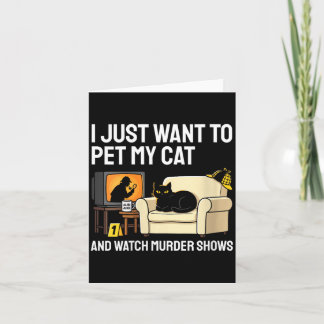 Dames Huisdierkat En Kijk op Moordshows Funny Cat Kaart