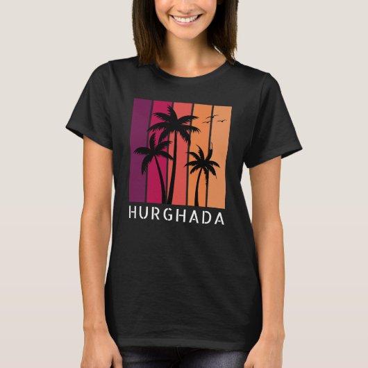 Dames Hurghada Vintage Sunset T-Shirt (Voorkant)