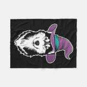 Dames Husky Heksen Hond Halloween 1 Fleece Deken (Voorkant (Horizontaal))