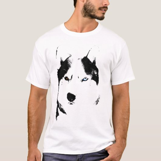 Dames Husky T-shirt Wolf Husky Sled Dog Shirt (Voorkant)