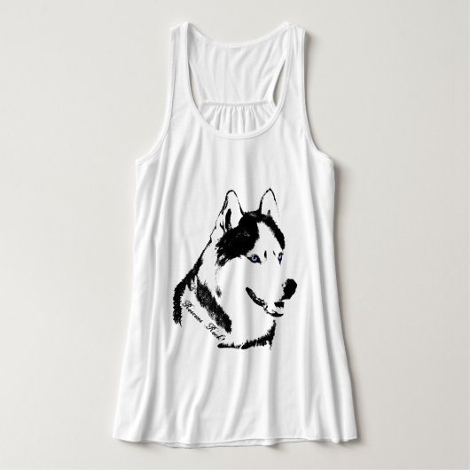Dames Husky Tank Top Shirt Sledehond Dames Shirt (Design voorkant)
