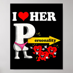 Dames I Love Her Ity Grappige Valentijnsdag Koppel Poster
