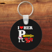 Dames I Love Her Ity Grappige Valentijnsdag Koppel Sleutelhanger (Voorkant)