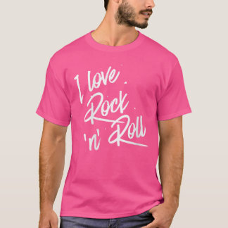 Dames I Love Rock and roll VNeck grappige vintage T-shirt