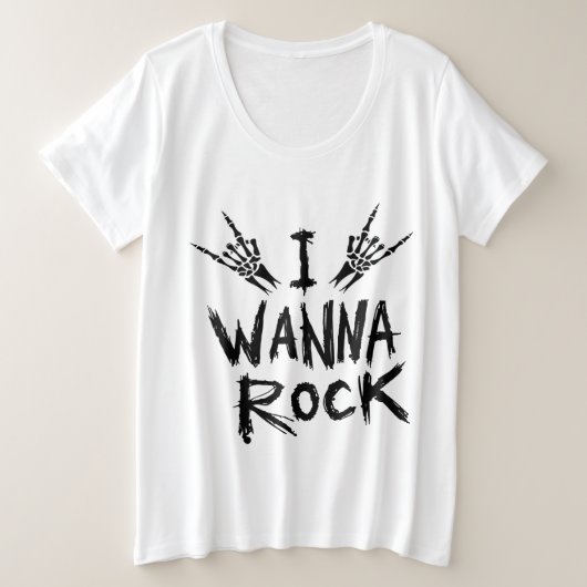 Dames I Wanna Rock T-shirt (Design voorkant)