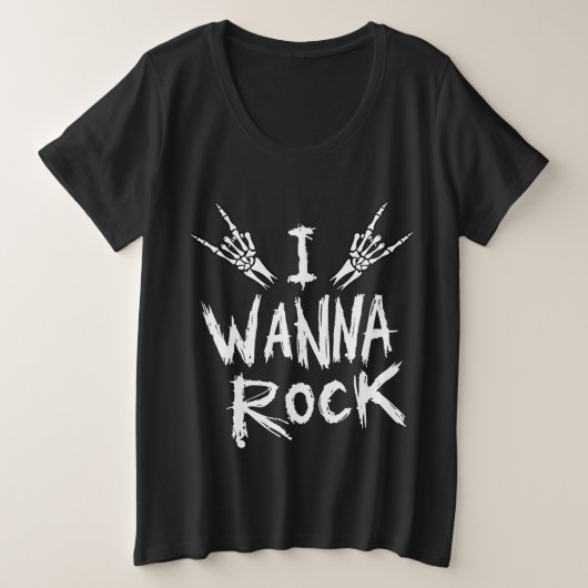 Dames I Wanna Rock T-shirt (Design voorkant)