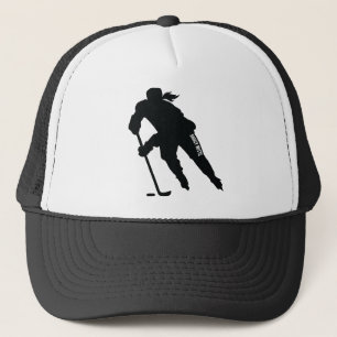 Dames Ijshockeyspeler Silhouette Trucker Hoed Pet