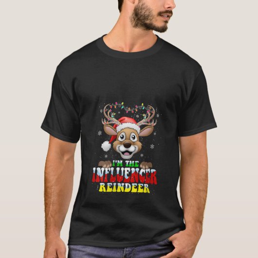 Dames Ik ben de invloeder rendier bijpassend Kerst T-shirt (Voorkant)
