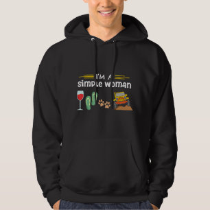 Dames Ik Ben Een Eenvoudige Vrouw Wijn Flip Flops  Hoodie