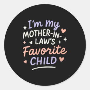 Dames Ik Ben Mijn Schoonmoeders Favoriete Kind V-n Ronde Sticker