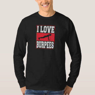 Dames Ik Hou Van Burpees Fitness Vrouwen Bodybuild T-shirt